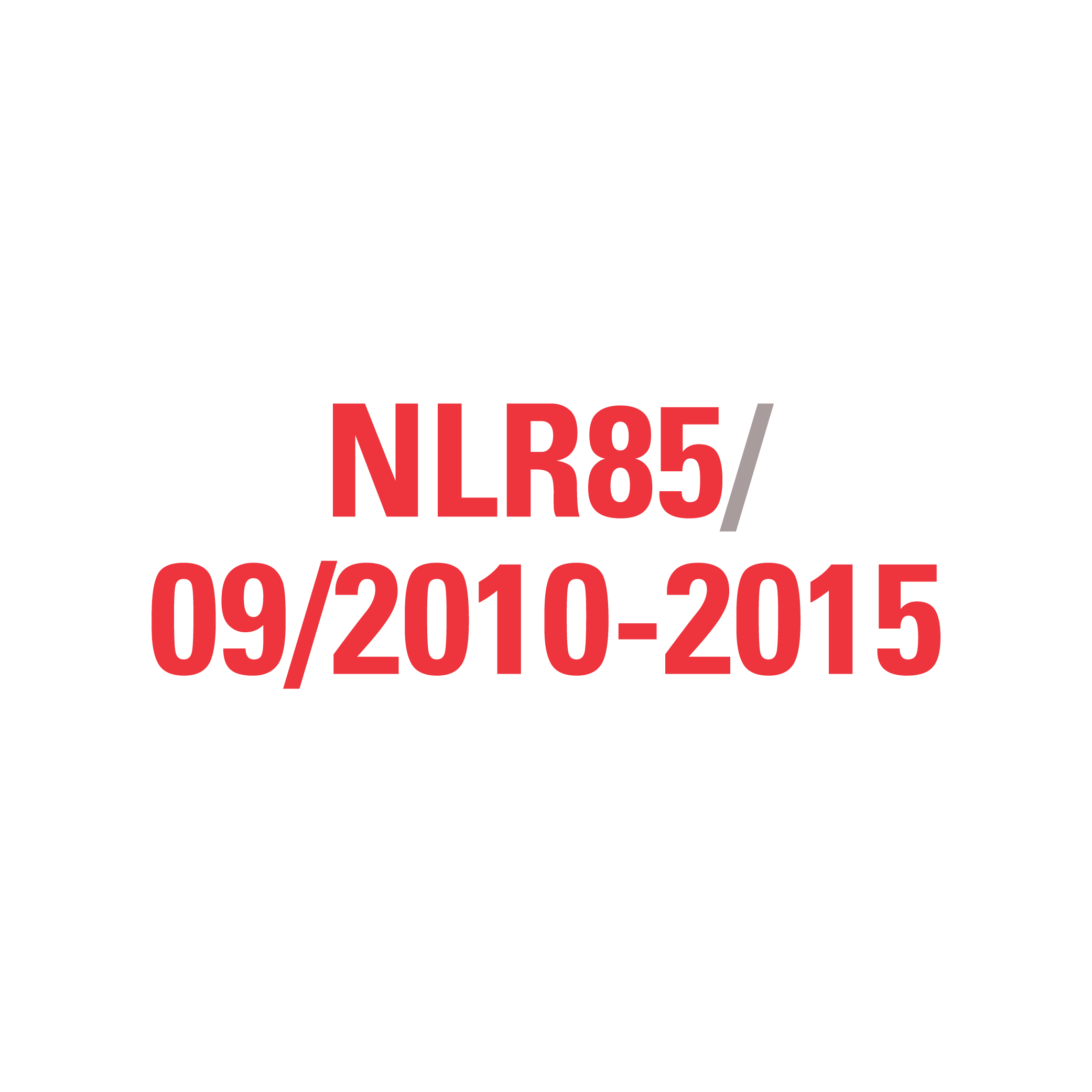 NLR85 10/2007-05/2015